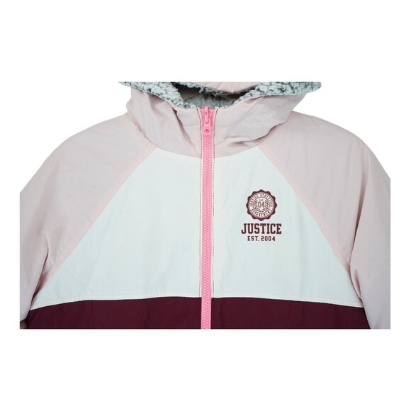 Girls justice Reversible‎ Super Soft Sherpa Jacket Size 12 Colorblock Full Zip - Picture 4 of 8